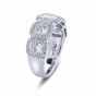 JB Star Platinum 5 Radiant Halo Diamond Wedding Band Size 6 ALT