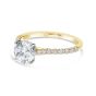 Precision Set 18K Yellow Gold Diamond Trim Semi-Mount Engagement Ring