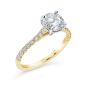 Precision Set 18K Yellow Gold Diamond Trim Semi-Mount Engagement Ring