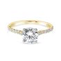 Precision Set 18K Yellow Gold Diamond Trim Semi-Mount Engagement Ring