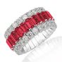 Picchiotti Xpandable "For The Love of Color" 18K White Gold, Diamond, and Ruby Ring 