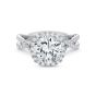 Precision Set 18K White Gold Twist Shank Semi-mount Diamond Engagement Ring