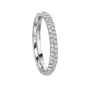 Precision Set Classic Comfort Fit Collection 14K White Gold Two Rows Diamond Wedding Band