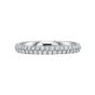 Precision Set Classic Comfort Fit Collection 14K White Gold Two Rows Diamond Wedding Band
