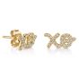 Sydney Evan Large 14K Yellow Gold Diamond XO Script Stud Earrings - FINAL SALE 