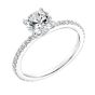 James Free 14K White Gold Semi-Mount Contemporary Diamond Prong Set Engagement Ring
