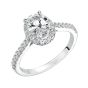 James Free 14K White Gold Semi-Mount Contemporary Prong Set Halo Engagement Ring 