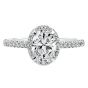 James Free 14K White Gold Semi-Mount Contemporary Prong Set Halo Engagement Ring 