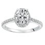 James Free 14K White Gold Semi-Mount Contemporary Prong Set Halo Engagement Ring 