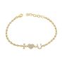 James Free 14K Yellow Gold Diamond Heart Bracelet 