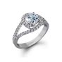 Simon G Passion Platinum Diamond Swirl Halo & Split Shank Engagement Ring Setting	