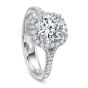 Precision Set Extraordinary Collection Diamond Cushion Halo Engagement Ring 