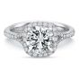 Precision Set Extraordinary Collection Diamond Cushion Halo Engagement Ring 