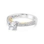 Simon G 18K Gold Three Side Milgrain Diamond Pave Engagement Ring With Swirl Undergallery