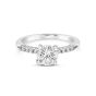 Precision Set 18K White Gold Shared Prong Pave Engagement Ring Setting	