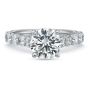 Precision Set FlushFit Collection Shared Prong Diamond Engagement Ring Setting
