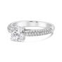 Simon G 18K White Gold Three Row Diamond Pave Semi-Mount
