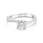 James Free Platinum Curve Art Deco Solitaire Engagement Ring Setting	