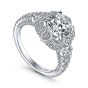 Amavida 18K White Gold Vintage Inspired Diamond Engagement Ring ER13965R6W83