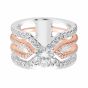 368520 Gabriel & Co. 18K Two-Tone Split Cross Shank Diamond Engagement Ring