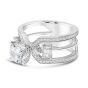 368522 Gabriel & Co. 18K White Gold Split Shank Side Stone Diamond Engagement Ring