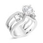368522 Gabriel & Co. 18K White Gold Split Shank Side Stone Diamond Engagement Ring