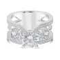 368522 Gabriel & Co. 18K White Gold Split Shank Side Stone Diamond Engagement Ring