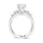 368522 Gabriel & Co. 18K White Gold Split Shank Side Stone Diamond Engagement Ring