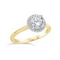 Precision Set 18K Yellow Gold New Aire Diamond Halo Engagement Ring Setting 245828Y