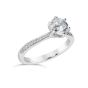 Precision Set 18K White New Aire Prong Diamond Engagement Ring 221828W