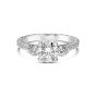 Jack Kelege 18K White Gold Triple Diamond & Pave Engagement Ring KGR1041
