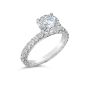 Jack Kelege 18K White Gold Diamond Pave Upper Prong Engagement Ring KGR1182