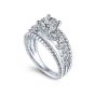 18K Three Row Twist Diamond Semi-Mount Engagement Ring