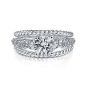 18K Three Row Twist Diamond Semi-Mount Engagement Ring