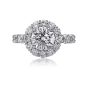 Christopher Design Crisscut Collection Round Diamond Halo Engagement Ring G52RD100