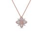 Charles Krypell 18K Rose Gold Diamond Lotus Pendant Necklace 4-9328-PD