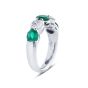 5221-003 JB Star Round Diamond And Emerald Platinum Band