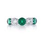 5221-003 JB Star Round Diamond And Emerald Platinum Band