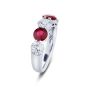 5221-004 JB Star Round Diamond And Ruby Platinum Band