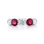 5221-004 JB Star Round Diamond And Ruby Platinum Band