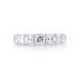 5247-002 JB Star Graduating Square Emerald Cut Diamond Platinum Band