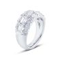5269-001 JB Star 3 Row East West Emerald Cut Pave Diamond Platinum Band