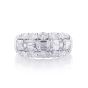 5269-001 JB Star 3 Row East West Emerald Cut Pave Diamond Platinum Band