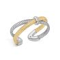 Roberto Coin 18K Yellow & White Gold Diamond Station Crossover Cuff Bangle 5574048AVBAX