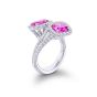 JB Star Platinum Pink Sapphire and Diamond Bypass Ring Size 6 ALT