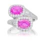 JB Star Platinum Pink Sapphire and Diamond Bypass Ring Size 6