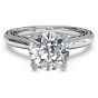Propose Tonight 1.01 Carat Round 18K Rope Side Solitaire Diamond Engagement Ring