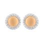 Charles Krypell Silver Round Fire Fly Stud Earrings 1-6970-FFSP
