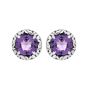 Charles Krypell Silver Amethyst Stud Earrings 1-6944-SAMY