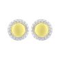 Charles Krypell Silver And 18K Yellow Gold Round Fire Fly Stud Earrings